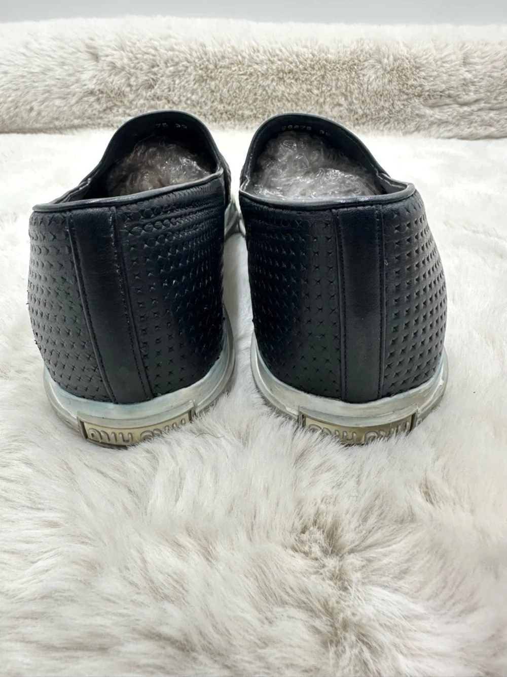 Miu Miu Platform Perforated Leather Metal Cap Toe Sneakers size 39 US 9 - Picture 5 of 12